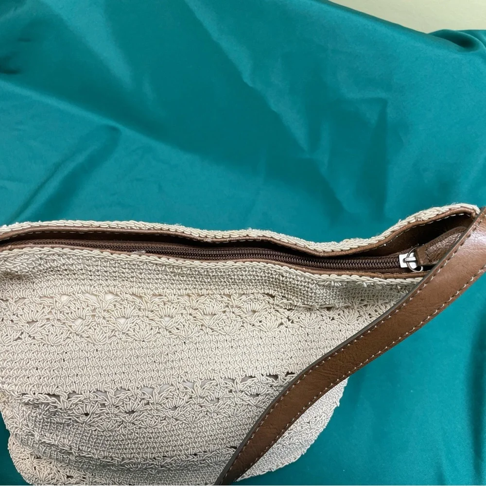 Jaclyn Smith Tan Crochet Hobo Bag